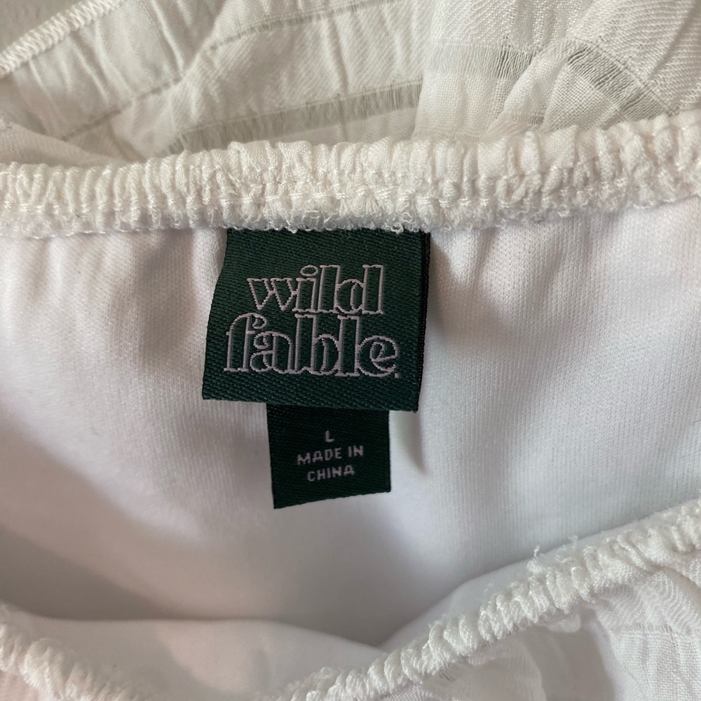 Wild Fable White Ruffle Cottagecore Tiered Mini Dress - Picture 2 of 3
